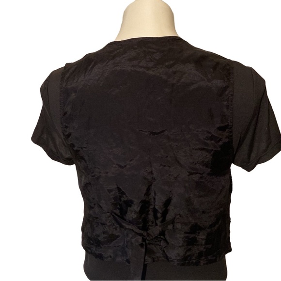 Velvet Floral Vest’s 80s Vintage Black Velvet Vast - Picture 2 of 5